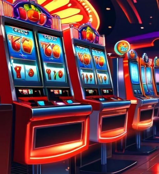 Slot Machine Reels နှင့် Jackpot ဆုငွေ ပြသသည့် မြင်ကွင်း